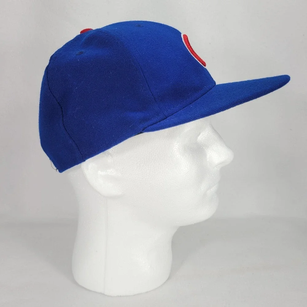 Chicago Cubs Baseball Hat Cap Mens 7-1/8 Blue New Era 59Fifty Fitted Wide Brim